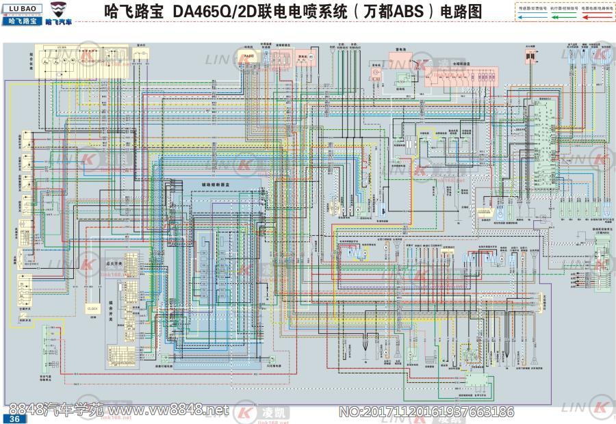 哈飞路宝 2 DA465Q 2D联电电喷系统电路图